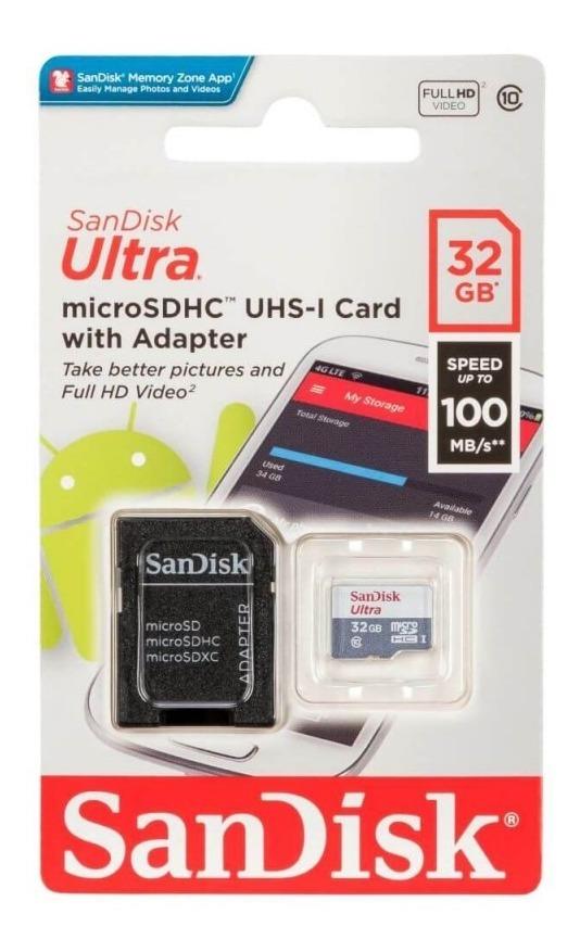 Cartão de Memória Sandisk Micro SD Ultra 100mb/s 32GB