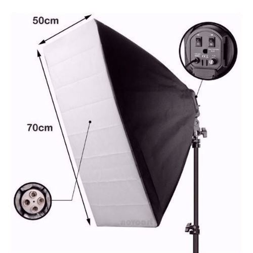 Softbox 50x70cm c/ Soquete Quadruplo Greika - PK-FB5070